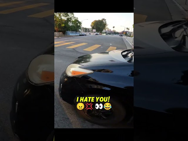 Pruis driver purposely blocking me while lane splitting.