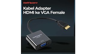 Pratinjau video produk Taffware Kabel Adaptor HDMI ke VGA Female - HD008