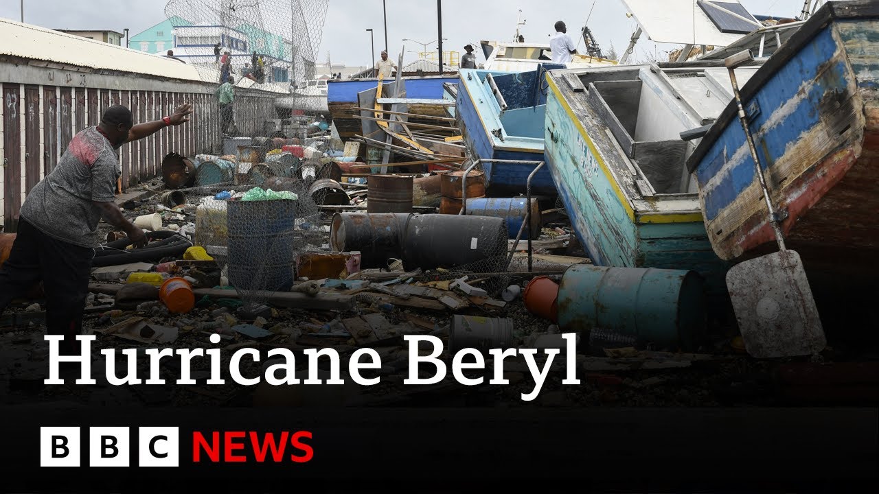 Hurricane Beryl moves towards Jamaica | BBC News