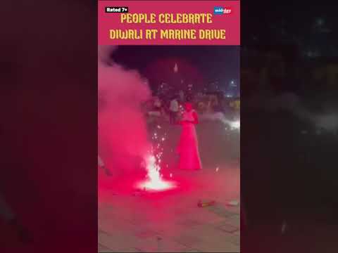 Diwali 2024 People celebrate Diwali at Marine Drive youtube 12 views  play Short