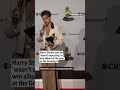 Harry Styles says he wasnt expecting “Harry’s House” to win album of the year at the #Grammys. - 00:34 min - News - Video