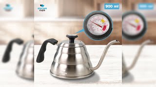 Pratinjau video produk One Two Cups Teko Kopi Leher Angsa Pour Over Kettle Thermometer 900ml - LZP-8003