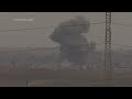 Loud explosions as plumes of smoke rise on the Gaza skyline  - 01:00 min - News - Video