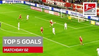 Top 5 Goals Bundesliga 2 – Monster Long Range Goal & More | Matchday 02 — 2021/22