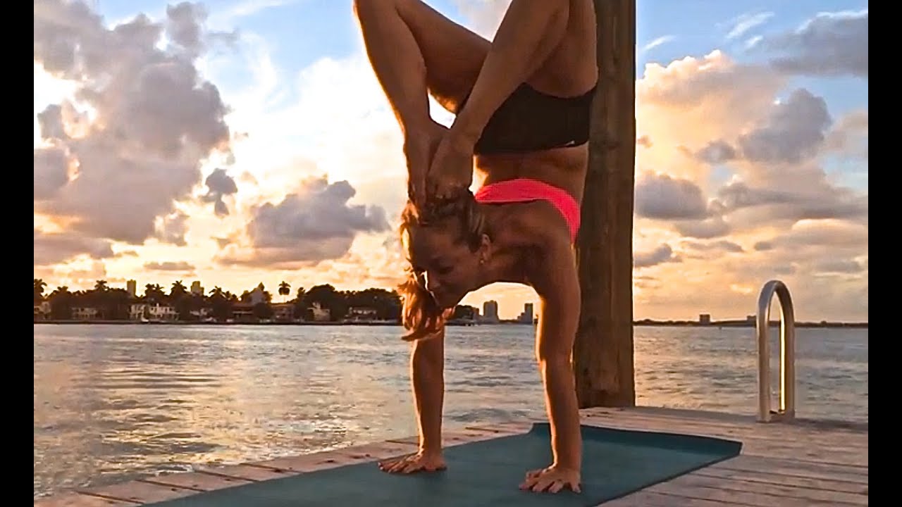 Yoga Scorpion Handstand Vrschikasana With Kino At The Standard Hotel Miami Youtube
