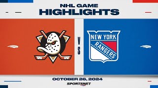 NHL Highlights | Ducks vs. Rangers - October 26, 2024