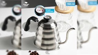 Pratinjau video produk One Two Cups Coffee Teko Maker Pot V60 Drip 1155ml with Thermometer