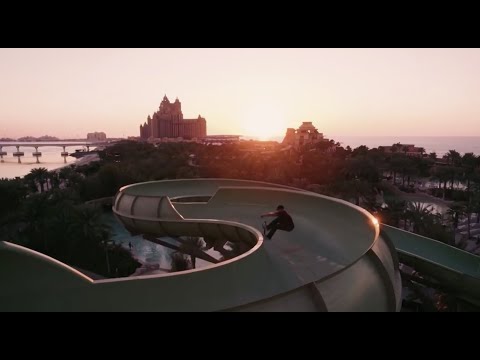 Shredding an Empty Waterpark Park in Dubai