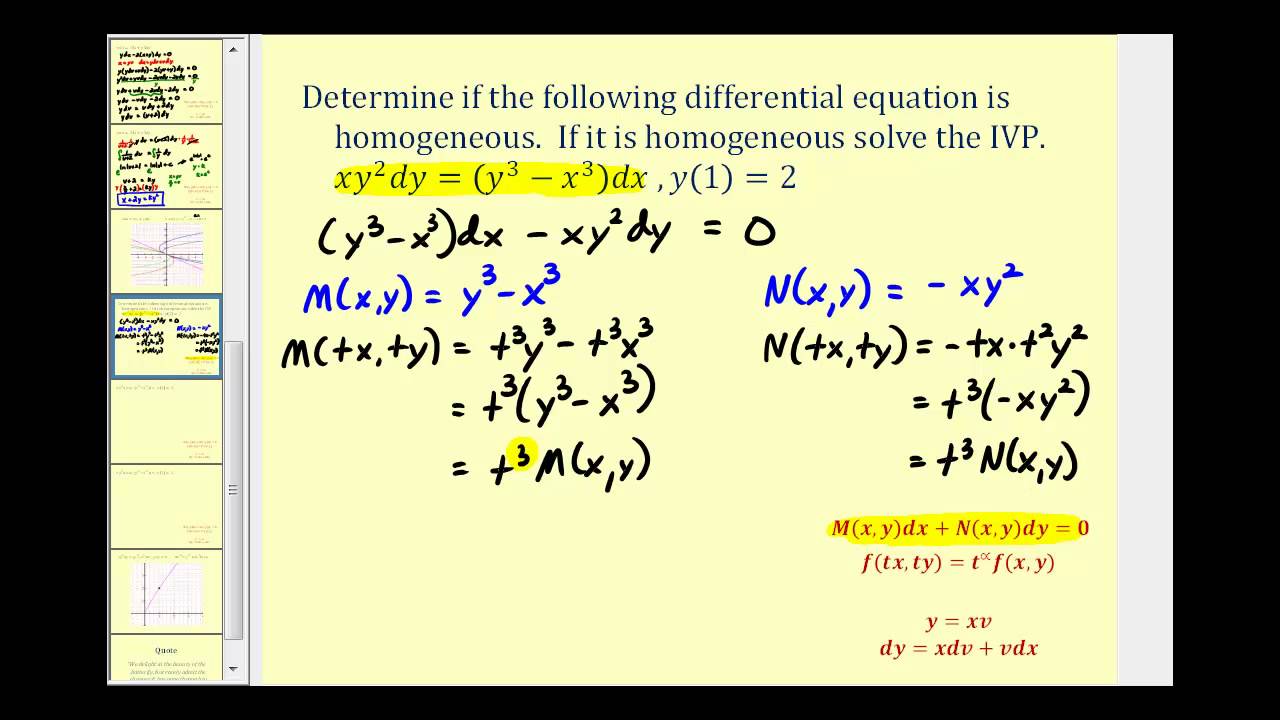 solve-a-first-order-homogeneous-differential-equation-in-differential