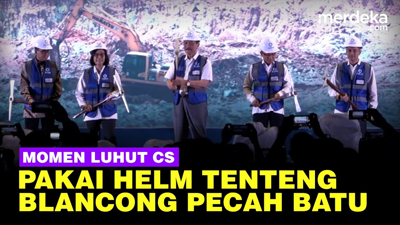 Momen Unik Sri Mulyani hingga Luhut Pakai Topi Proyek, Tenteng Blancong Pecah Batu