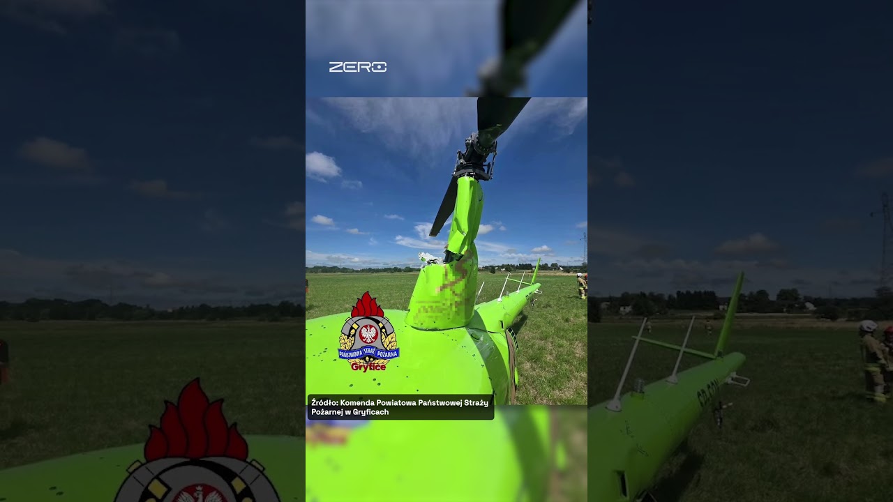 HELIKOPTER RUNĄŁ NA ZIEMIĘ