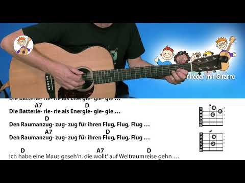 Die Maus auf Weltraumreise - Volker Rosin,  Kinderlied mit zwei Akkorden + Text zum Mitspielen