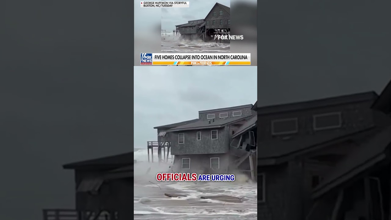WATCH: NC homes COLLAPSE into ocean