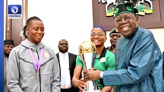 Tinubu Confers Super Falcons With National Honours, Awards $100,000 To Each Player