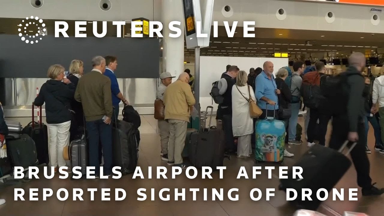 LIVE: Brussels Airport after reported sighting of drone