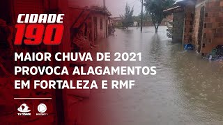 Chuva causa alagamentos em ruas de Fortaleza