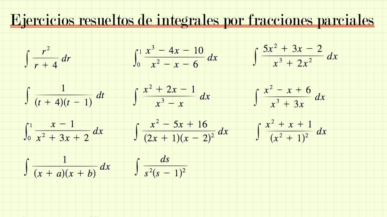 Ejemplos De Integrales Por Fracciones Parciales Youtube 5606