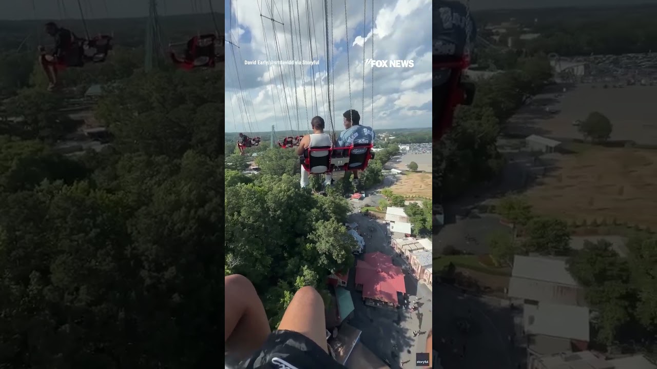 'I’m not doing this s--- no more': Thrill ride turns into a tense wait 260 feet in the air #shorts