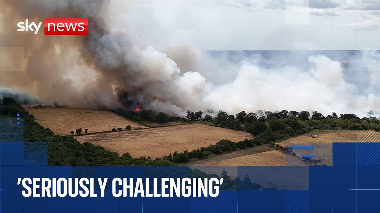 Huge wildfire burns near Suffolk nuclear plant as major incident declared