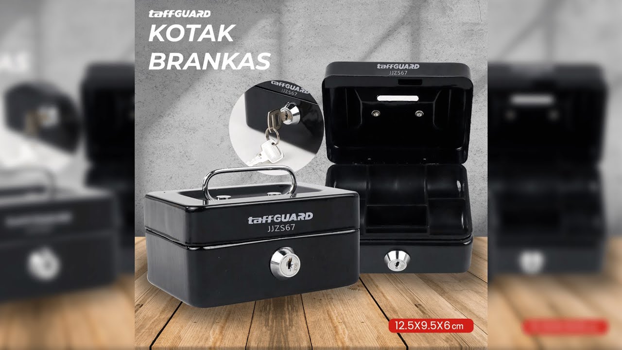 Pratinjau video produk TaffGUARD Kotak Brankas Uang Safebox Key Lock 12.5x9.5x6cm - JJZS67