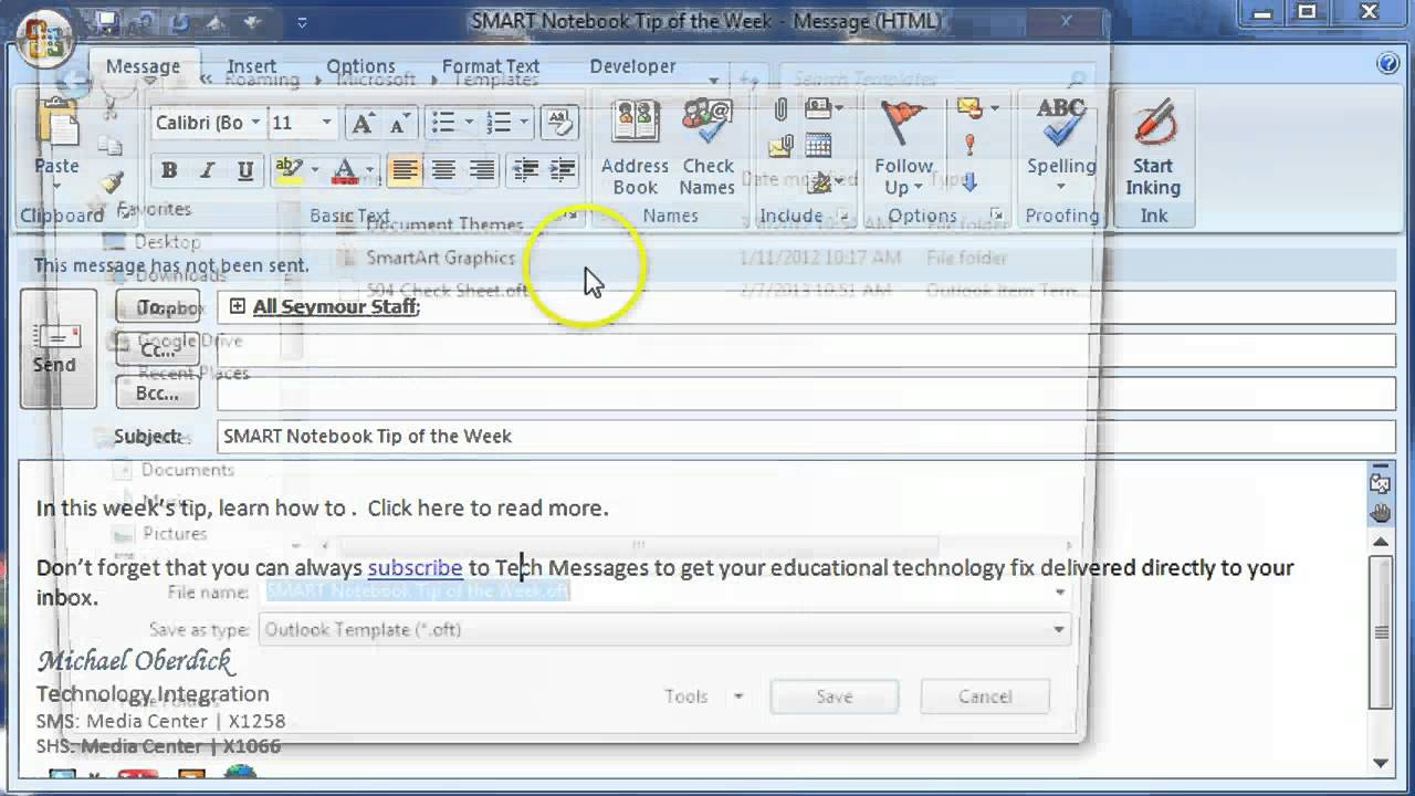 creating-an-e-mail-message-template-in-outlook-youtube