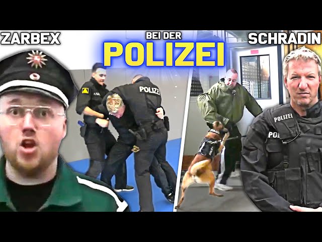 ZARBEX und SCHRADIN bei der POLIZEI👮 (PFEFFERSPRAY + POLIZEIHUND = ALBTRAUM💀😱)