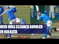 MS Dhoni clean bowled by teenager at Eden Gardens