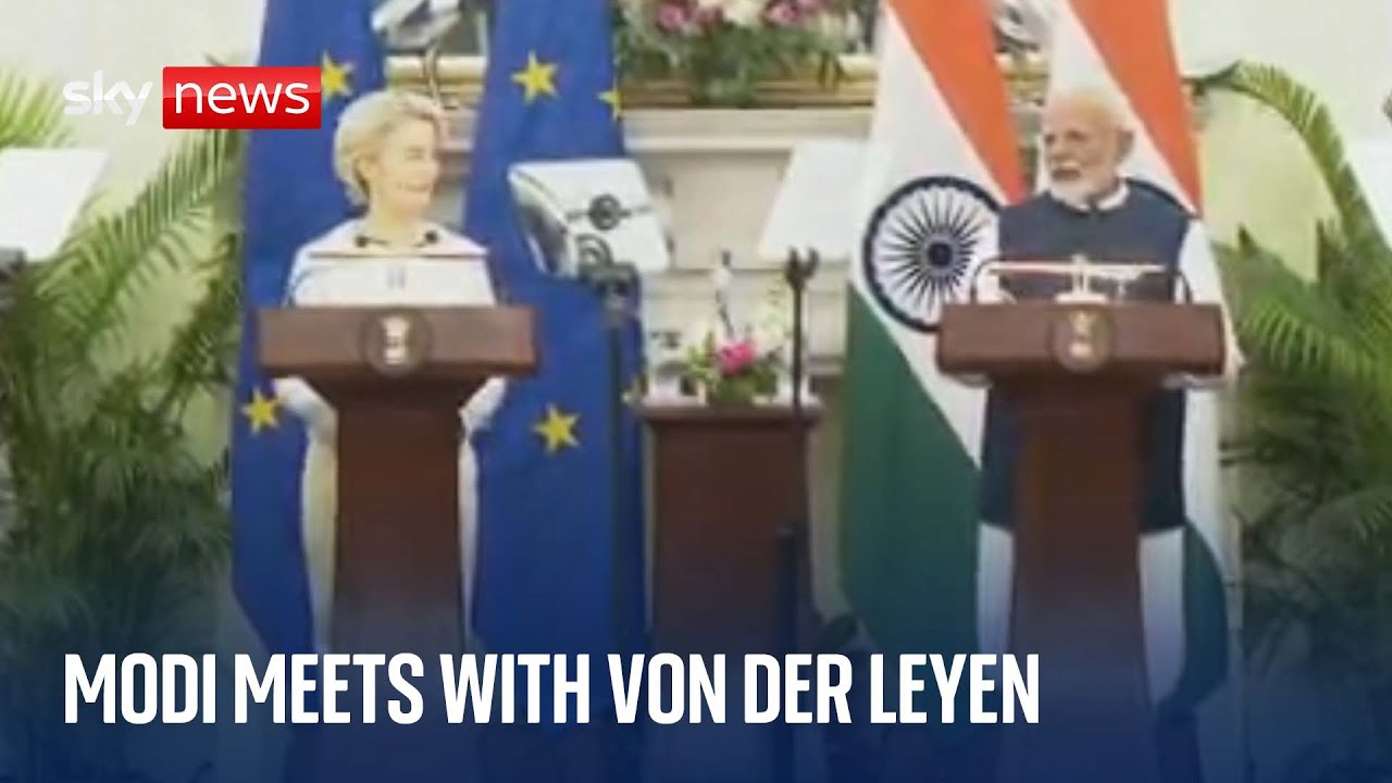 Indian PM Narendra Modi meets with Ursula von der Leyen in New Delhi