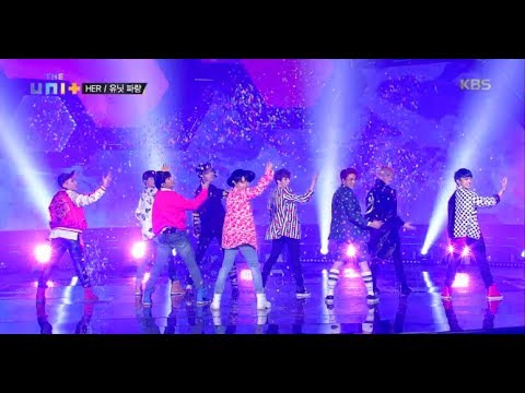 더 유닛 The Unit - 그 어려운 안무를 해낸 유닛 파랑의 ‘Her‘ 1위 칸토 9위 강현 .20171202