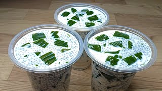 Cách Làm SƯƠNG SÂM HẠT É SỮA TƯƠI thơm ngon thanh mát cách vò sương sâm không nổi bọt dai ngon