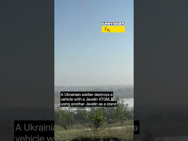 Ukrainian Soldier Destroys a Vehicle Using Javelin ATGM #warinukraine