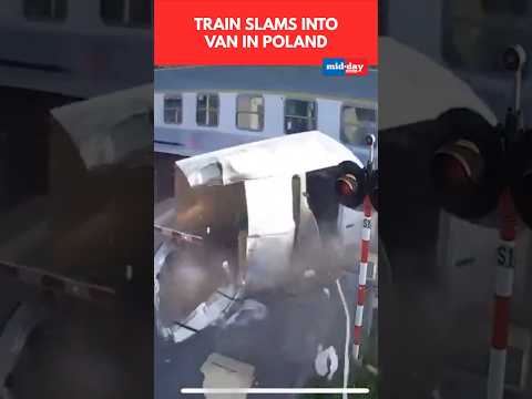 Poland Train Crashes Into Van Driver Escapes Unhurt  trending  59 thousand views  play Short