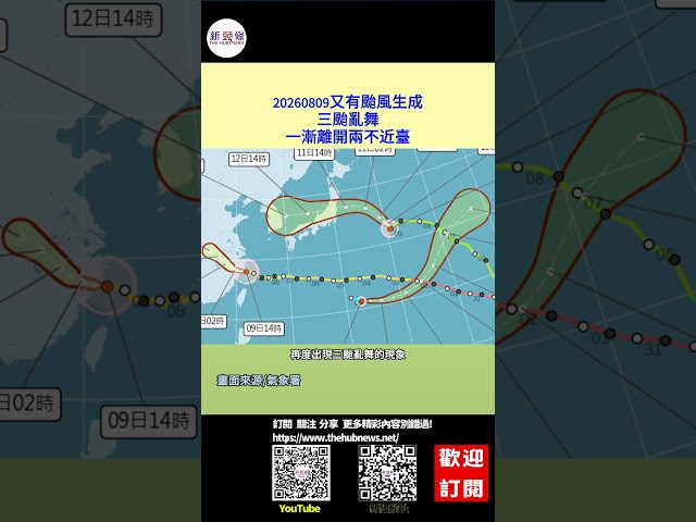影音/20260809又有颱風生成 三颱亂舞 一漸離開兩不近臺
