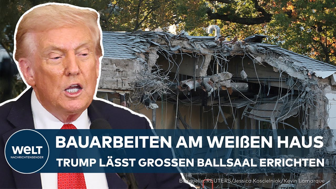USA: Trump lässt Ostflügel abreißen - Neuer Ballsaal am Weißen Haus sorgt für Aufregung