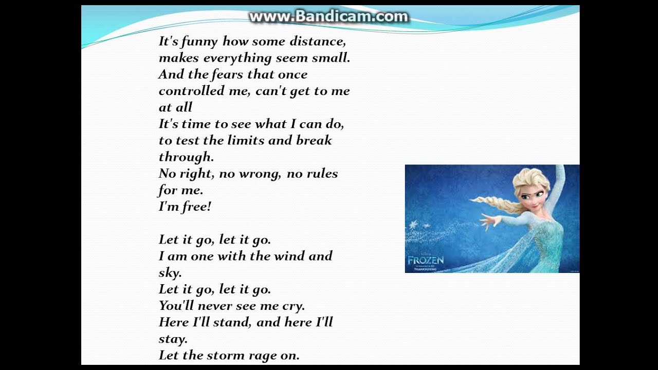 Disneys Frozen "Let it go" - Lyrics - YouTube