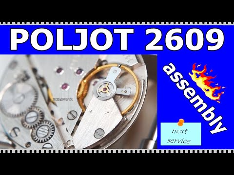 Servicing a soviet watch movement Poljot 2609 - assembly  