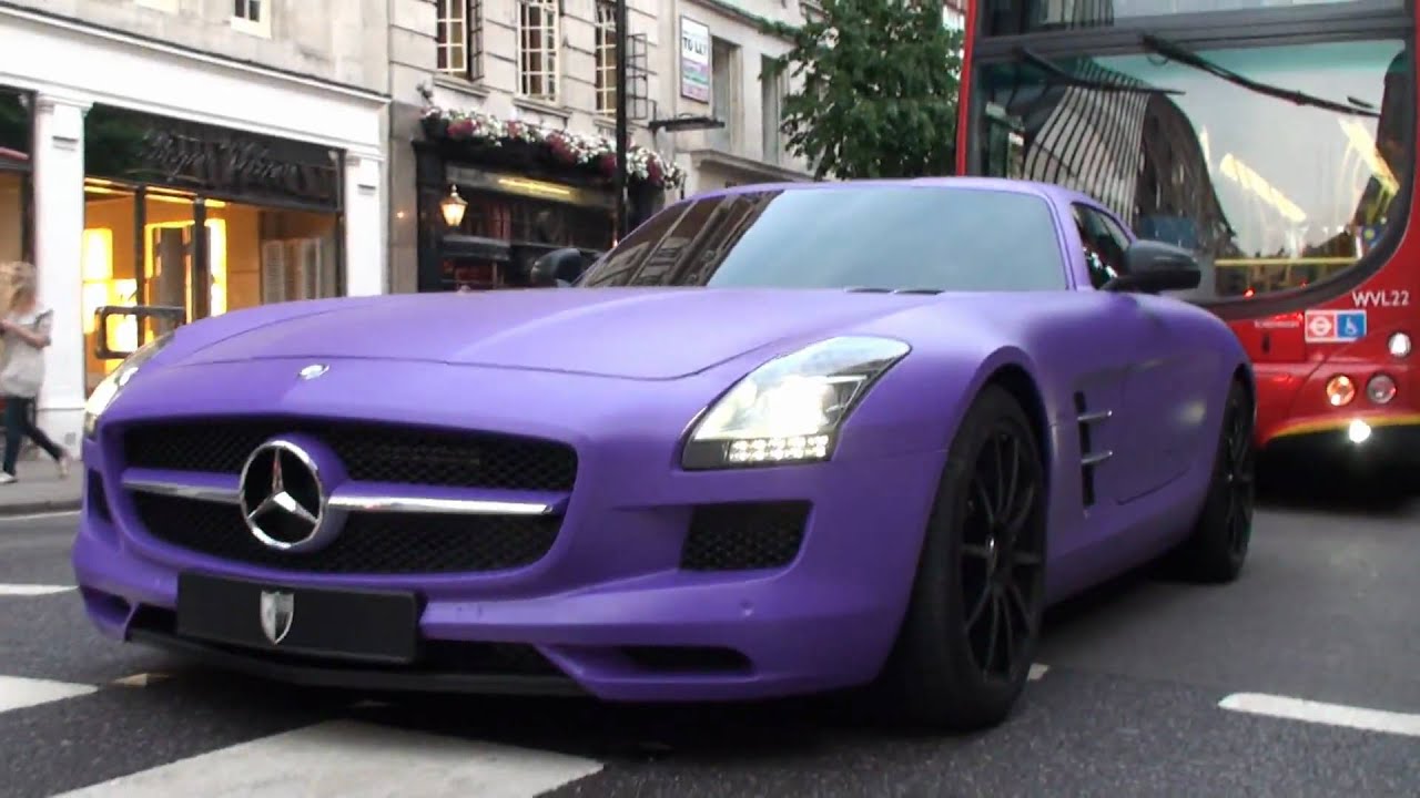 Purple mercedes sls