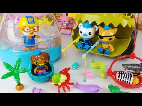 Octonauts octopode Turtles Exploration Vehicle and Sea creatures and Pororo house fishing toys play