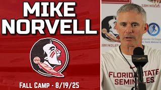 Mike Norvell FSU Practice Interview 8-19-25 | FSU Football | Florida State Football | Warchant TV
