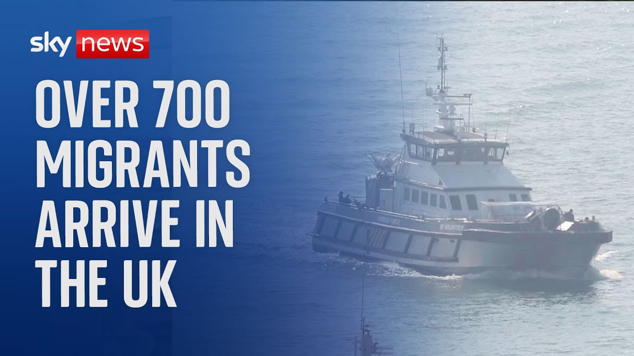 More than 700 migrants arrived in UK in 11 boats in a single day, new figures show