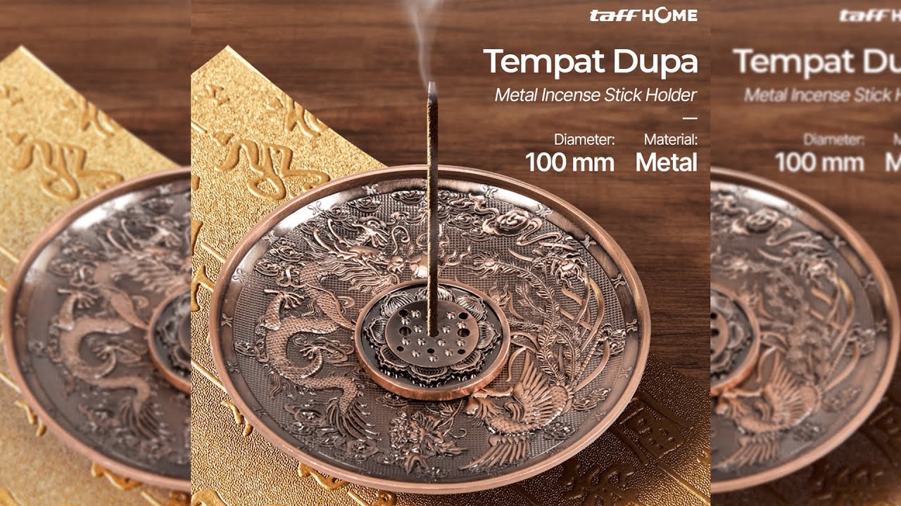 Pratinjau video produk TaffHOME Tempat Dupa Stick Incense Holder Metal Plate Zodiac - HS102