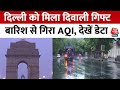 Delhi Air Pollution: दिल्ली वालों को मिला दिवाली गिफ्ट, बारिश से गिरा AQI... साफ हुई हवा | NOida