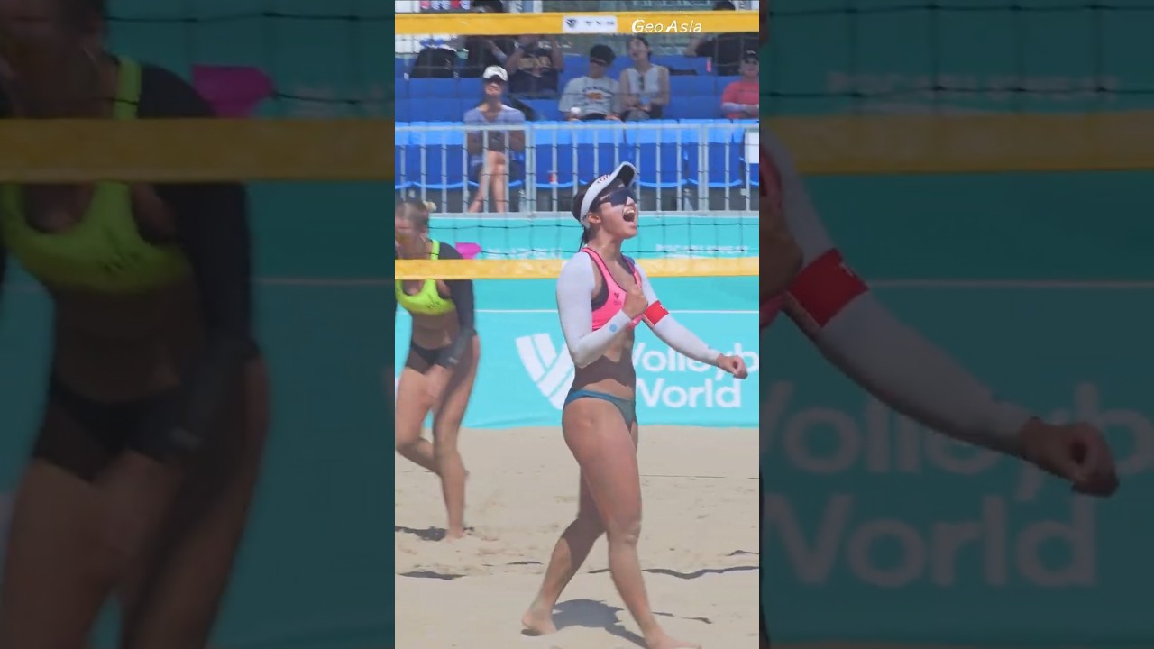 멋진 플레이! 일본 비치발리볼 스타!! AKISHIGE #beachvalleyball #Akishige #여자비치발리볼 #부산국제여자비치발리볼 #shorts