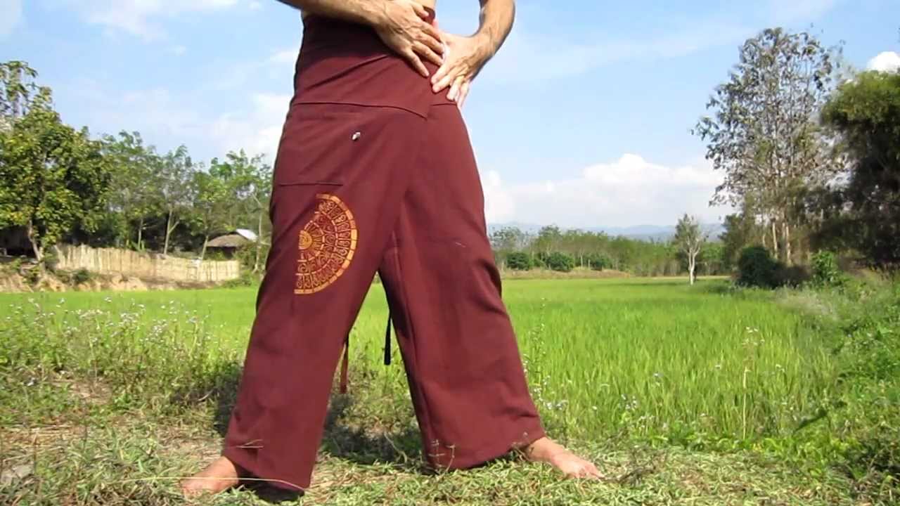 How to Tie Thai Fisherman Wrap Pants YouTube