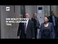 Don Henley tells court he never gave away drafts of Hotel California lyrics  - 00:21 min - News - Video