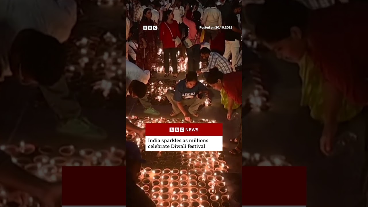 India sparkles as millions celebrate Diwali festival. Diwali BBCNews