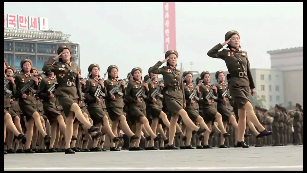 North Korean Army Girls March Youtube
