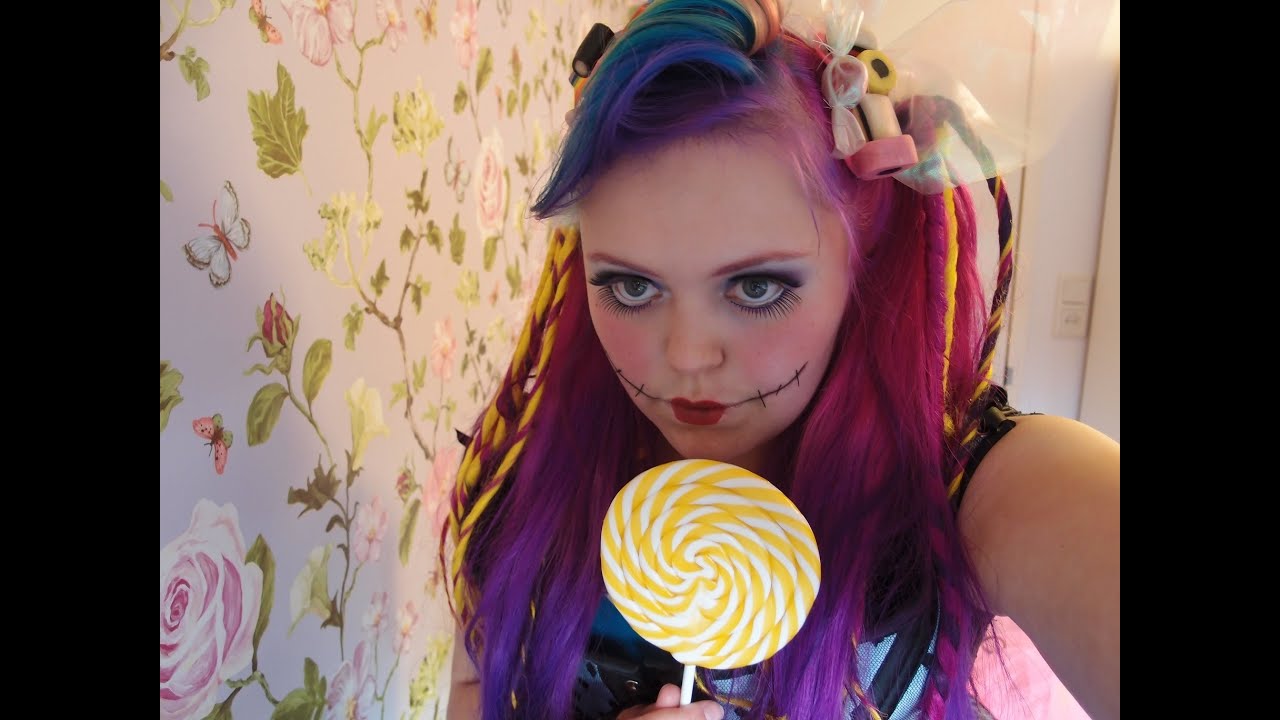 Halloween Idea Creepy Candy Doll Hair Tutorial Youtube