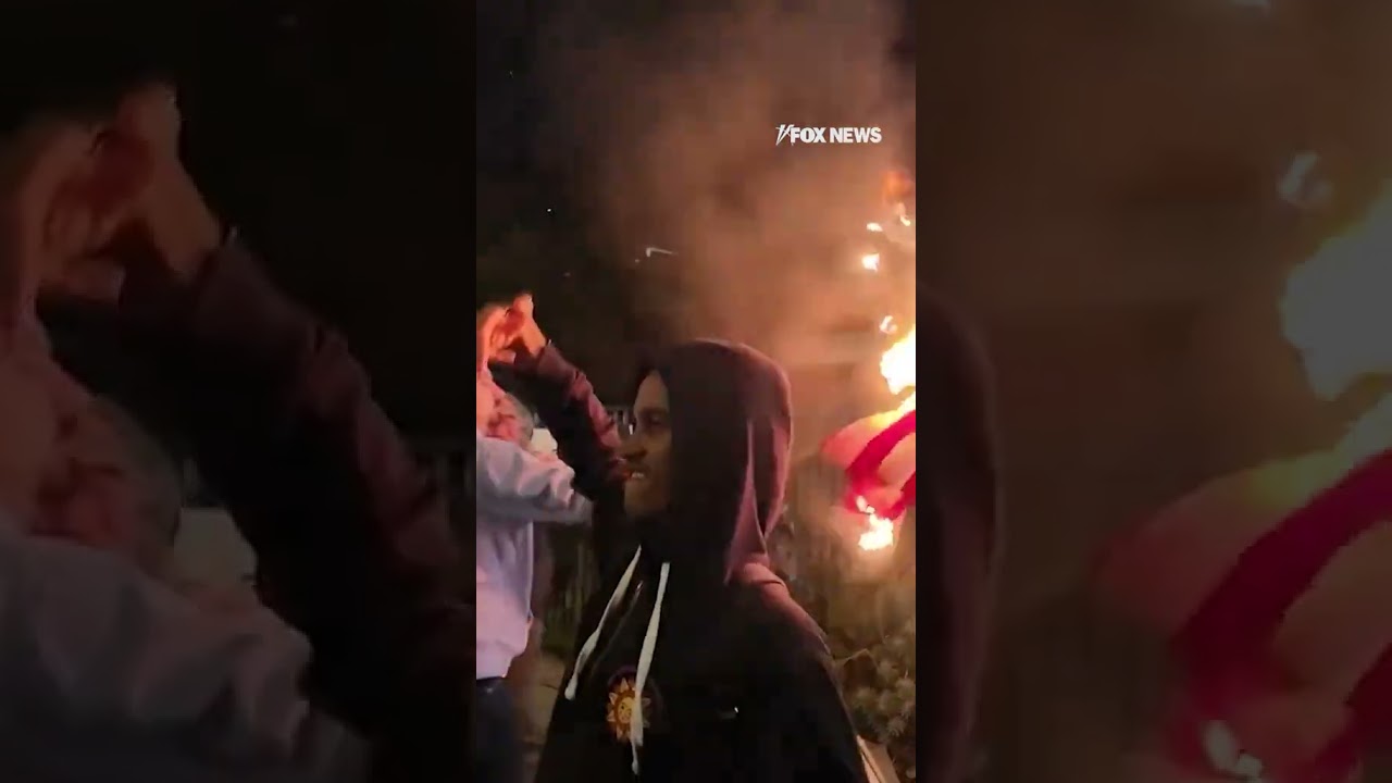 PROTECTING OLD GLORY: Journalist steps in to stop rioters from burning American flag #shorts #usa