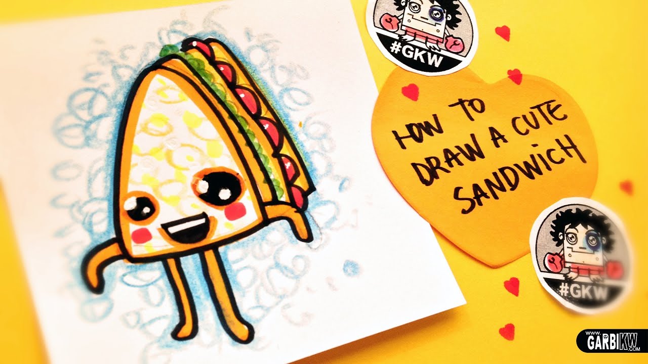 How To Draw A Cute Sandwich Easy And Kawaii Drawings By